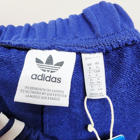 Adidas Originals Blue Track Pants With White Stripes Unisex Size 4 us S - Picture 4 of 10